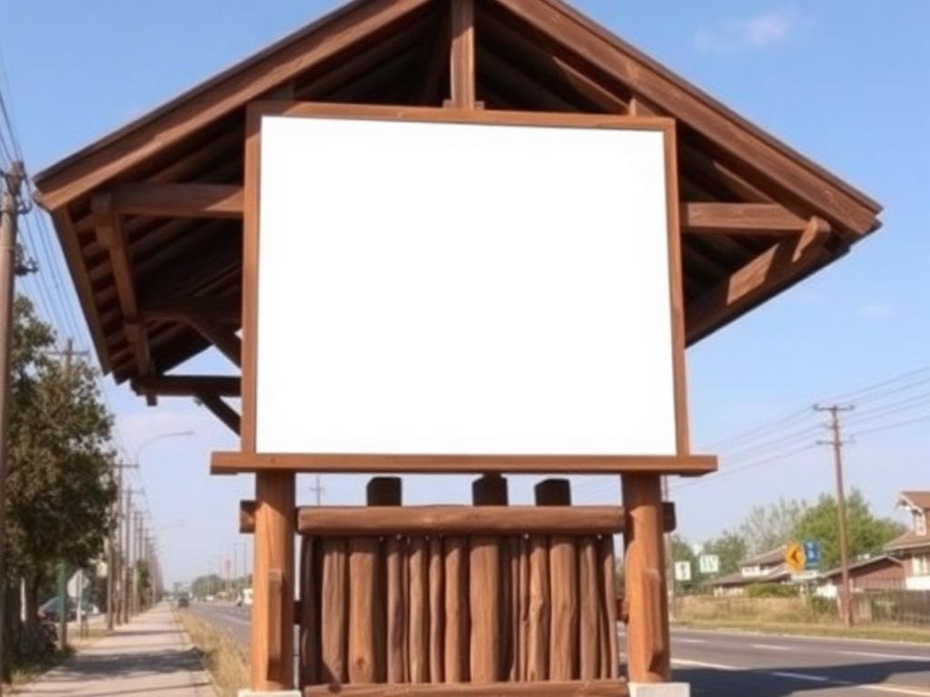 Placa Outdoor Madeira fabricada pela Promídia